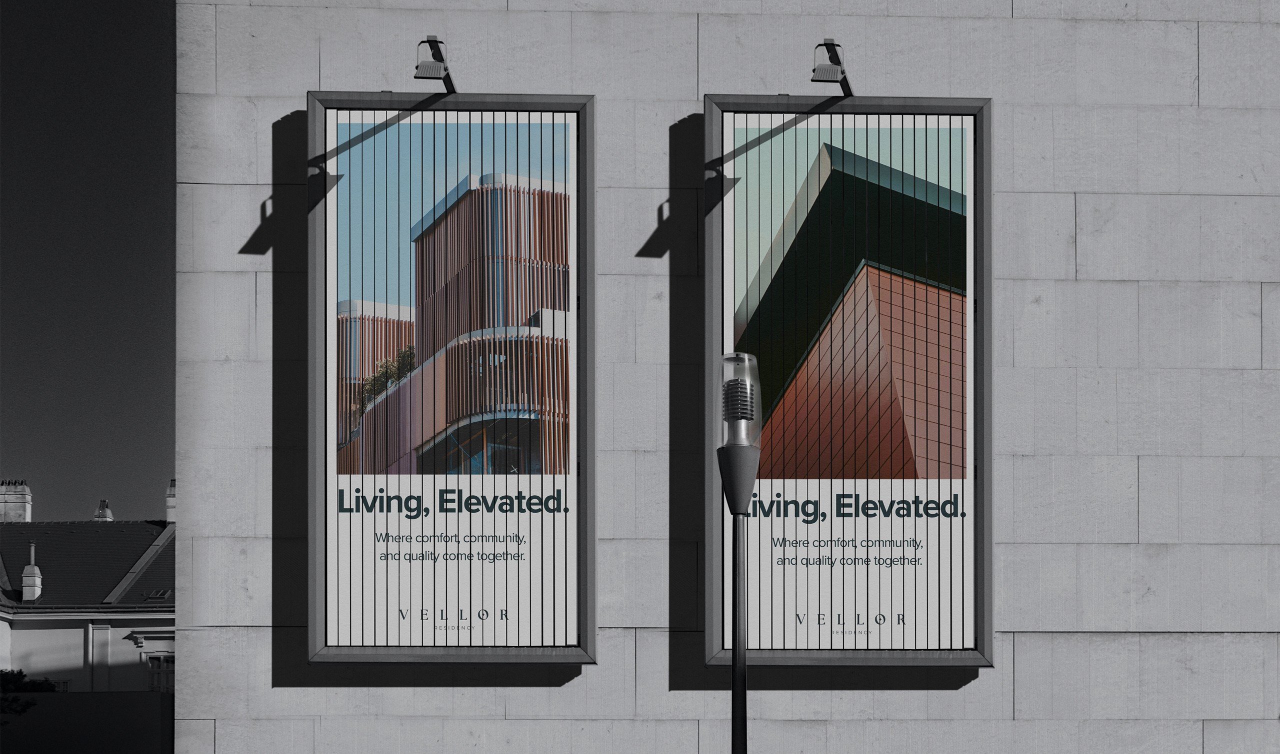 Vellor Residency art direction โ outdoor advertising and billboard design premium residential