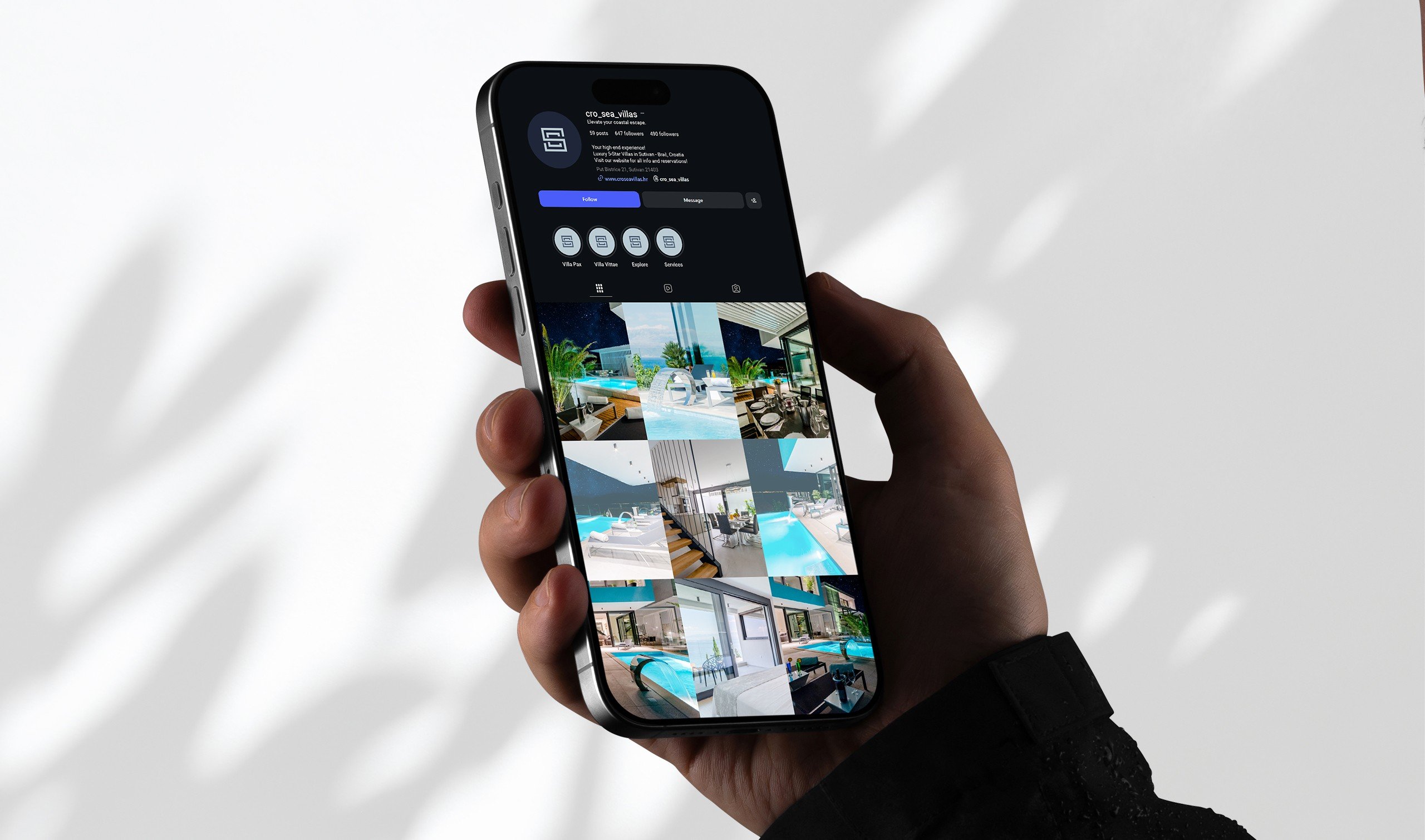 Cro Sea Villas digital marketing β mobile app and social media presence