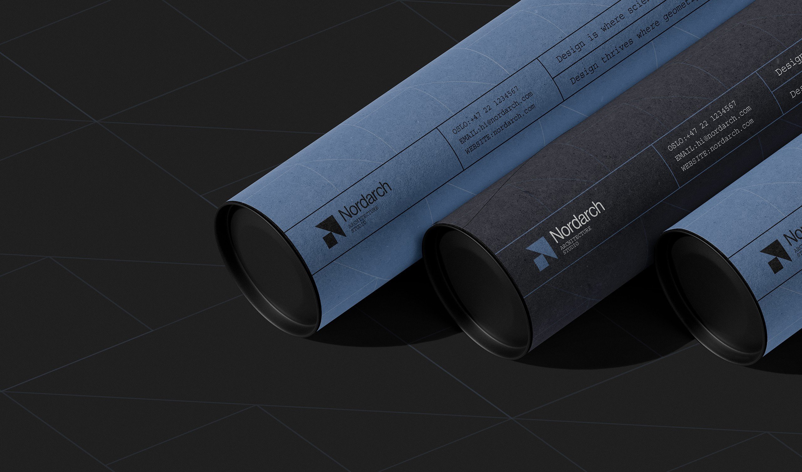 Nordarch Studio brand identity — Nordic minimalism architecture firm visual identity Belgrade