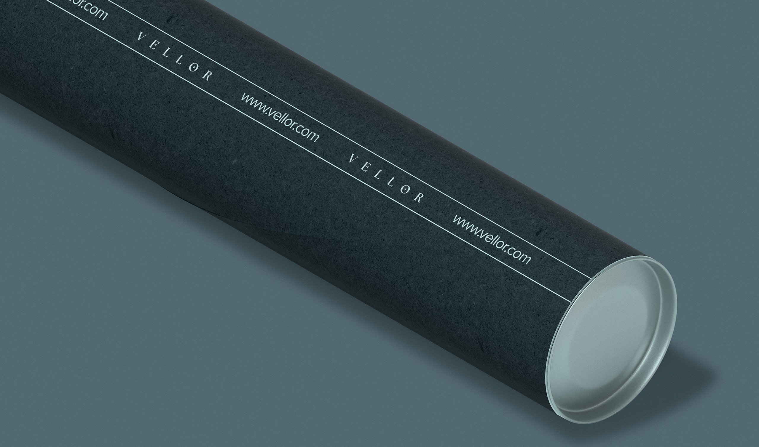 Vellor Residency brand identity โ branded roll and print collateral luxury residential complex