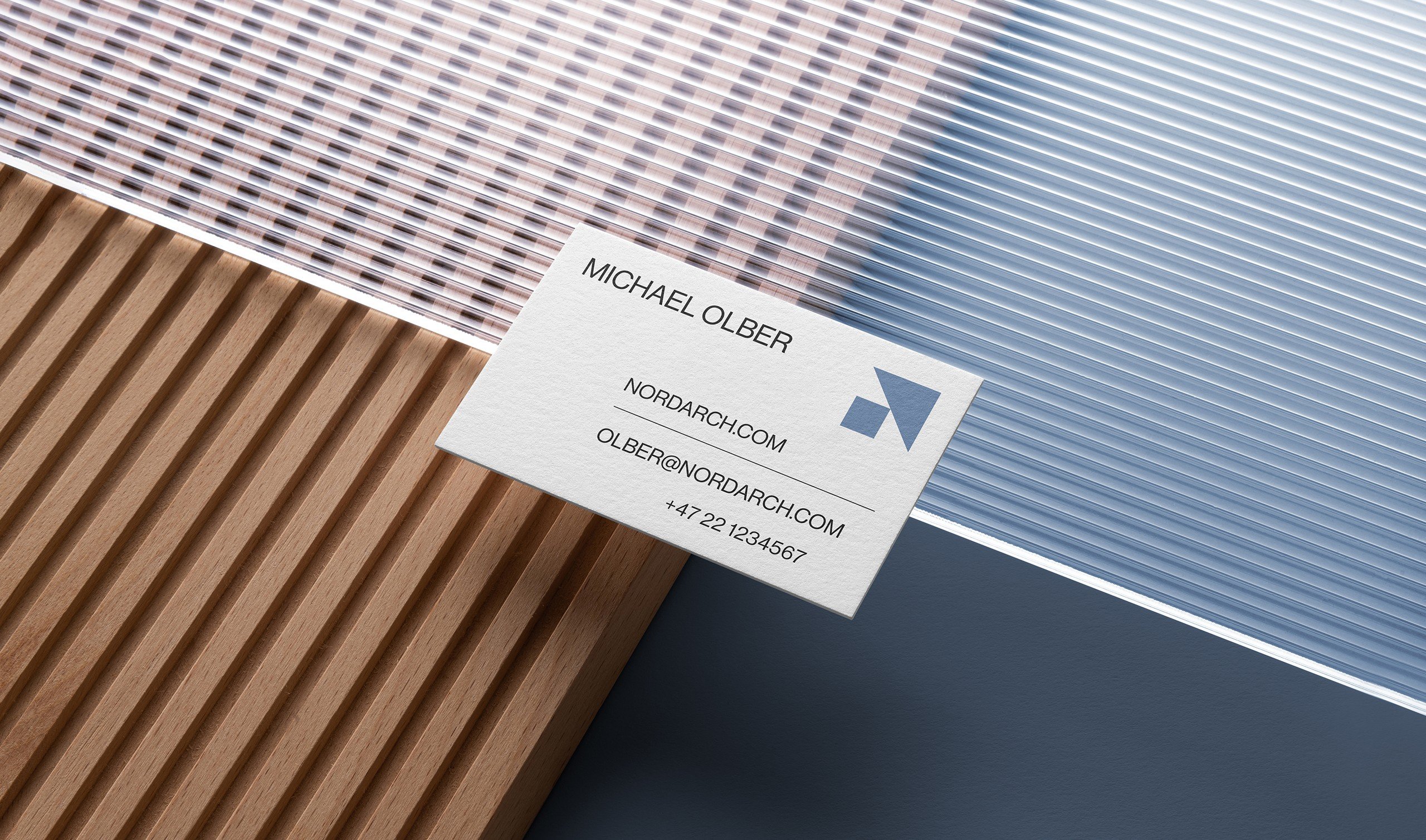Nordarch Studio brand identity — business card and stationery design architecture studio