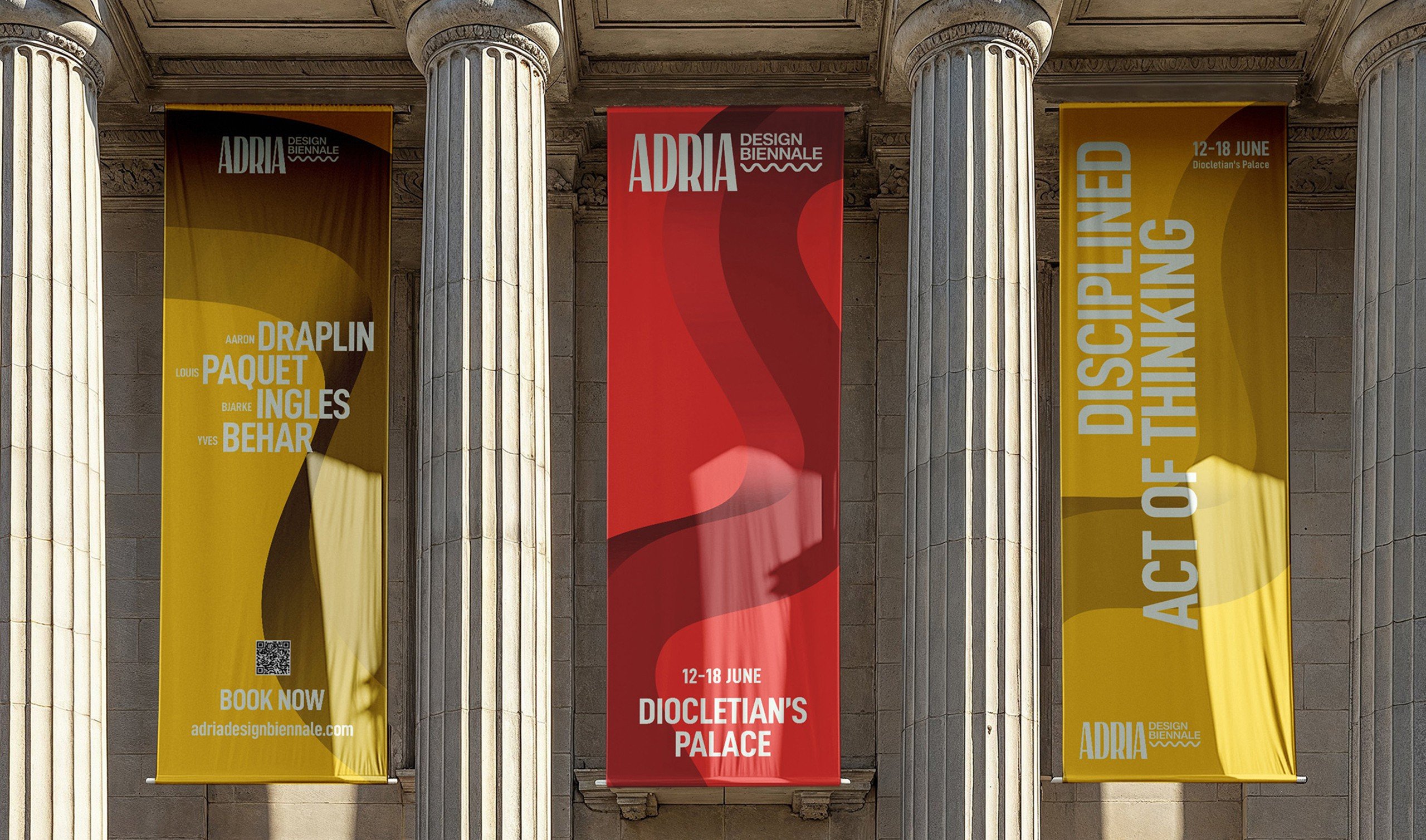 Adria Design Biennale print design — merchandise and branded materials festival identity
