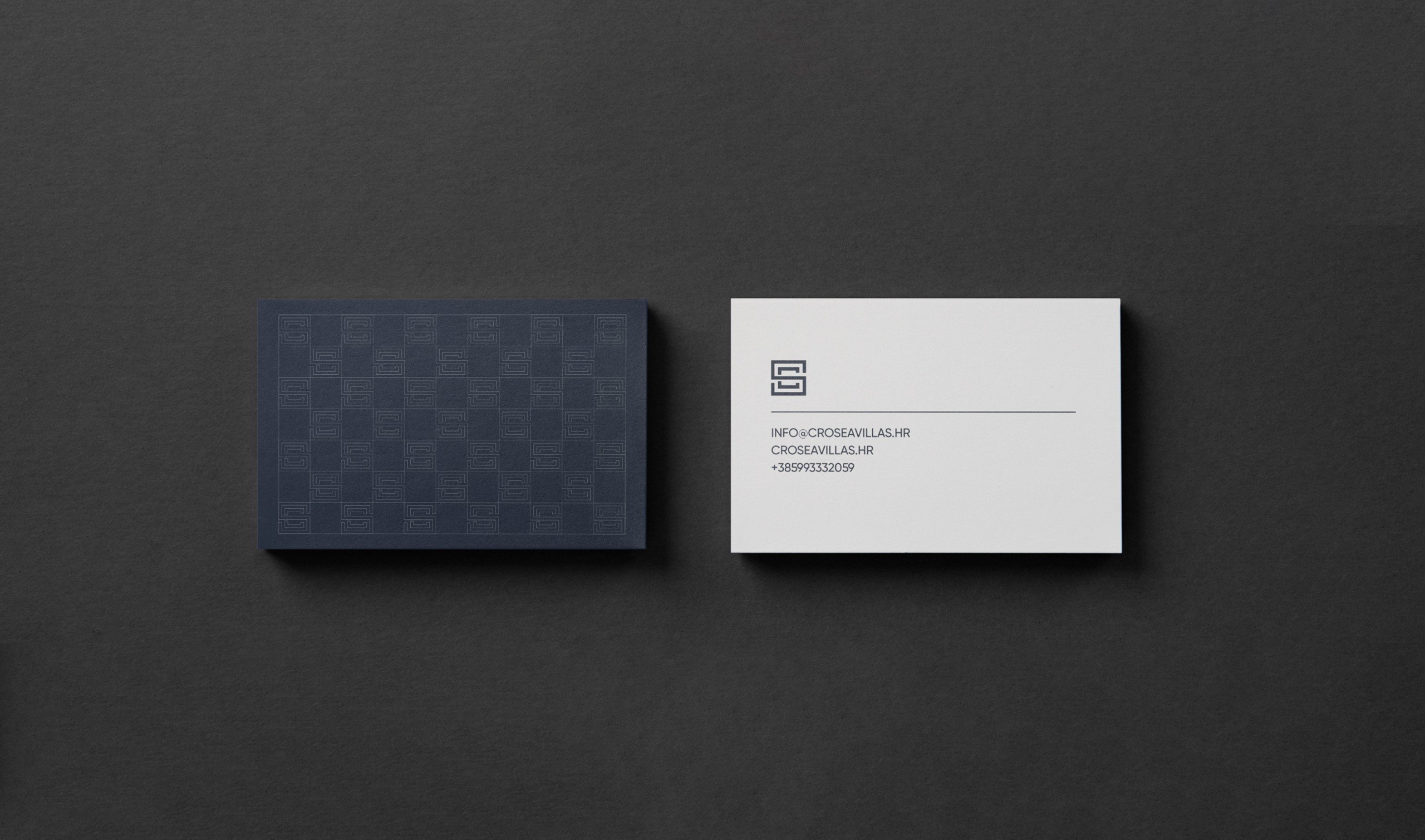 Cro Sea Villas stationery design β business card and print materials brand identity